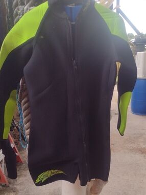 Men's Black & Neon Green Wetsuit Jacket -